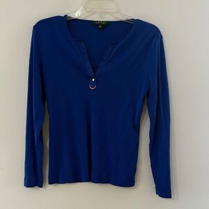 Ralph Lauren Royal Blue Long Sleeve Blouse
